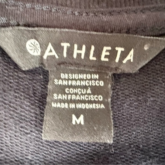Athleta Retroterry Sweatshirt Womens Black Sleeveless V-Neck Top Medium NEW 1070 - Picture 4 of 8